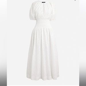 J.Crew white eyelet midi dress NWT